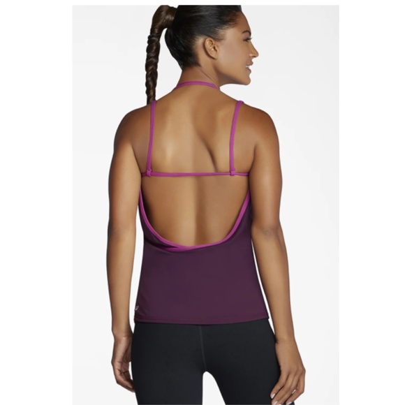FABLETICS Miri Tank Dark Plum/Mulberry Halter Straps Size Small - Picture 2 of 6
